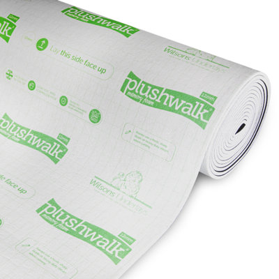 Wilsons Underlays Plushwalk 12mm Pu Foam Carpet Underlay 15M2 (11M X 1.37M Roll) Memory Foam Underlayment With Damp Proof Membrane from B&Q