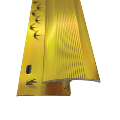 FloorMatch Z Edge Trim Gold 3Ft / 0.9Metres Strip Carpet To Laminate / Wood / Lvt Flooring Threshold Bar