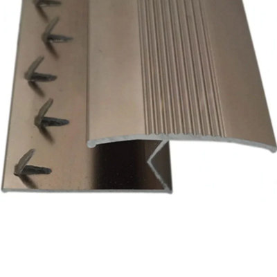 FloorMatch Z Edge Trim Bronze Long 9Ft / 2.7Metres Strip Carpet To Laminate / Wood / Lvt Flooring Threshold Bar