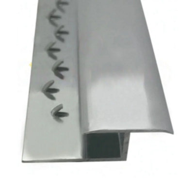 FloorMatch Prestige Z Edge Trim Silver Long 9Ft / 2.7Metres Strip Carpet To Laminate / Wood / Lvt Flooring Luxury Threshold Bar