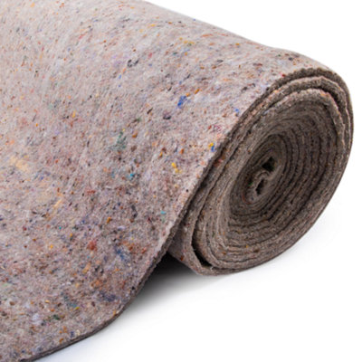 FloorMatch 42Oz Wool Fibre Carpet Underlay 10mm Thick 15M2 (1.37M X 11M) Roll 100% Recycled from B&Q