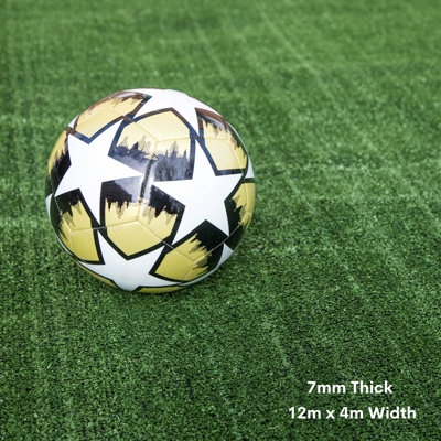 FloorMatch 7mm Artificial Grass Budget Artificial Astro Turf Fake Lawn12M X 4M Width from B&Q