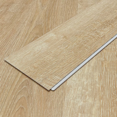 Floormatch Spc Click Flooring Composite Plank FlooringUnderlay InstalledLight Barley Oak Herringbone Style2.22M2 Pack from B&Q