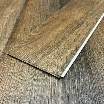 Floormatch Spc Click Flooring Composite Plank FlooringUnderlay InstalledDark Wood Oak Herringbone Style2.22M2 Pack from B&Q