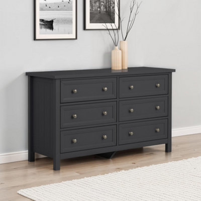 Julian Bowen Maine 6 Drawer Wide ChestAnthracite from B&Q
