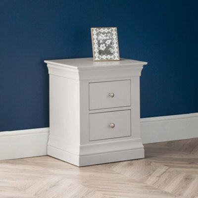 Julian Bowen Clermont 2 Drawer BedsideLight Grey from B&Q