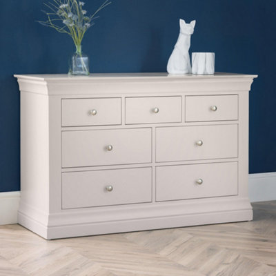 Julian Bowen Clermont 4+3 Drawer ChestLight Grey from B&Q