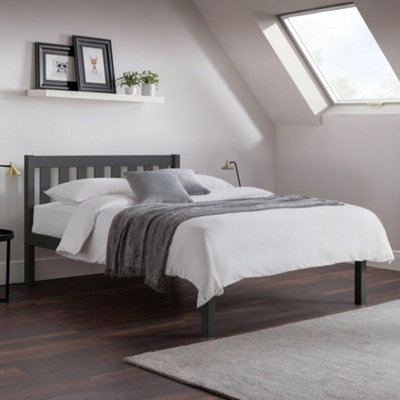 Julian Bowen Luna 135Cm Double Anthracite Black Wooden Bed from B&Q