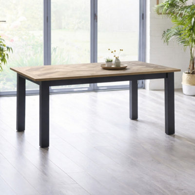 Julian Bowen Unisex Dark Grey Bordeaux Rectangular Extending 4-6 Seater Dining Table In Size 4 - Image 8