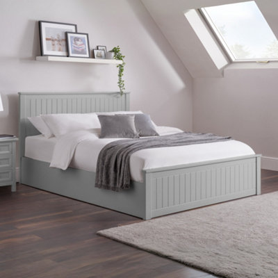 B&Q -  Maine 135Cm Double Grey Lift-Up Ottoman Storage Bed