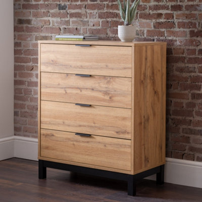 Julian Bowen Bali 4 Drawer ChestLight Oak from B&Q