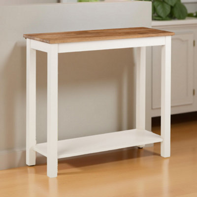 B&Q -  Coxmoor 90Cm Console TableIvory & Oak