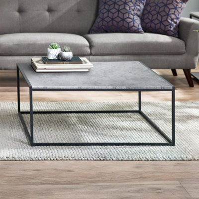 Julian Bowen Staten Square Coffee TableConcrete And Black from B&Q