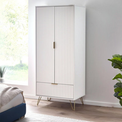 Julian Bowen Murano Matt White 2 Door Single Drawer Wardrobe - Image 11