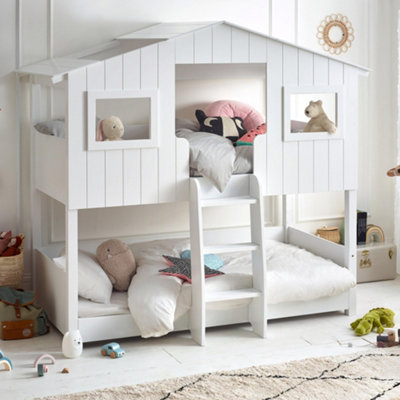 B&Q -  Willow 90Cm Single White Treehouse Bunk Bed