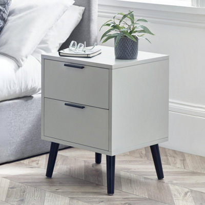 Julian Bowen Alba 2 Drawer BedsideSilk Grey from B&Q