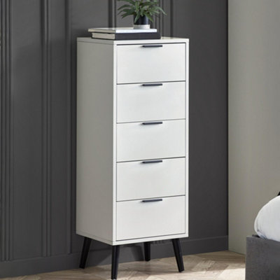Julian Bowen Alba 5 Drawer Narrow ChestSilk Grey from B&Q