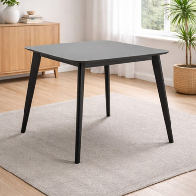 Julian Bowen Casa Square Dining Table Grey/Black, One Size | Retro Kitchen Table for Dining Room, 90cm Width, Seats up to 4 People - Image 8
