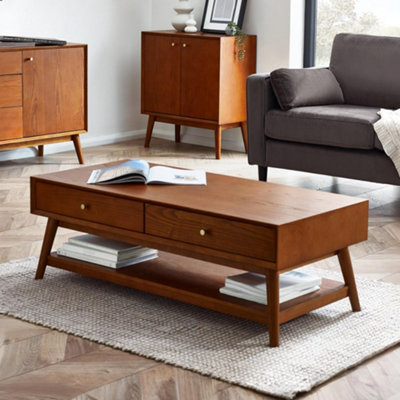 Julian Bowen Lowry 2 Drawer Cherry Ash Coffee Table - Image 7