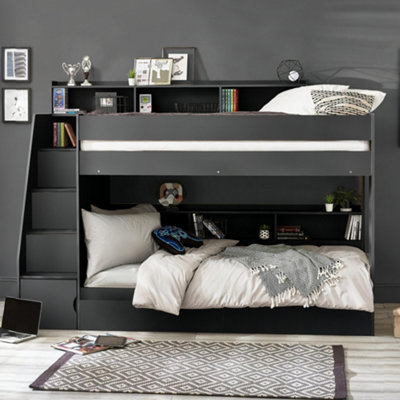 Julian Bowen Camelot Staircase 90Cm Single Anthracite Bunk Bed from B&Q