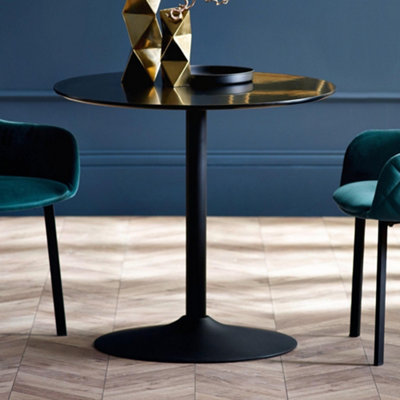Julian Bowen Nero Round Pedestal 4 Seater Dining TableBlack from B&Q