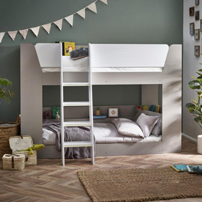 B&Q -  Parsec 90Cm Single Taupe And White Bunk Bed