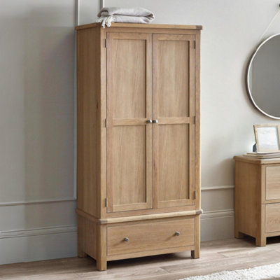 B&Q -  Memphis Limed Oak 2 Door 1 Drawer Wardrobe - Image 8