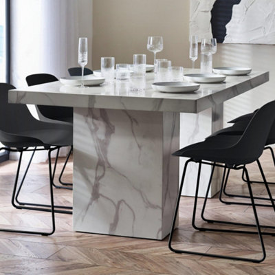B&Q -  Rome Rectangular 6-8 Seater Dining TableWhite