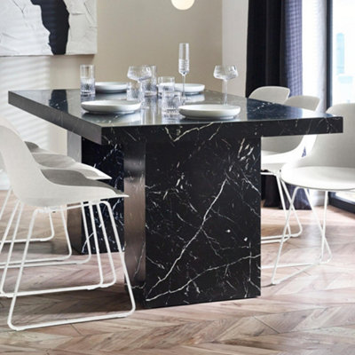 Julian Bowen Rome 180cm Black Marble Effect Dining Table - Image 9
