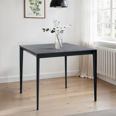 Julian Bowen Miami Square Stone Top Dining Table-Slate Grey, 76 x 80 x 80 | Contemporary Kitchen Table for Dining Room, 80cm Width, Seats up to 4 People - Image 8