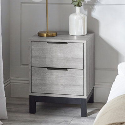 Julian Bowen Bali 2 Drawer BedsideGrey Oak from B&Q