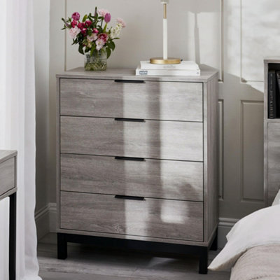 Julian Bowen Bali 4 Drawer ChestGrey Oak from B&Q