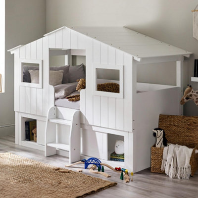Julian Bowen Acorn 90Cm Single White Treehouse Midsleeper Bed With Storage from B&Q