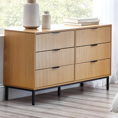 Julian Bowen Sia 6 Drawer ChestOak Effect from B&Q