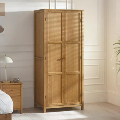 B&Q -  Coxmoor 2 Door Wardrobe With ShelfSolid Oak - Image 9