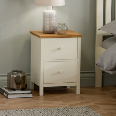 B&Q -  Coxmoor 2 Drawer BedsideIvory And Oak