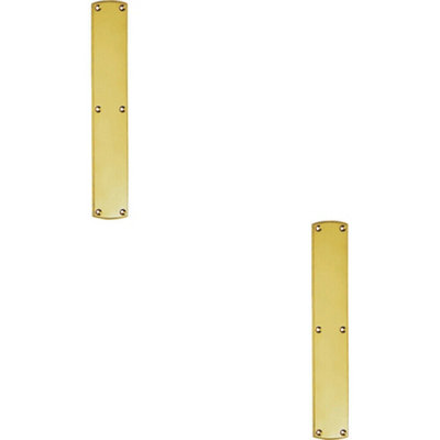 2X Large Traditional Door Finger Plate 457 X 75Mm Polished Brass Push Plate 5056524200247 - Image 3