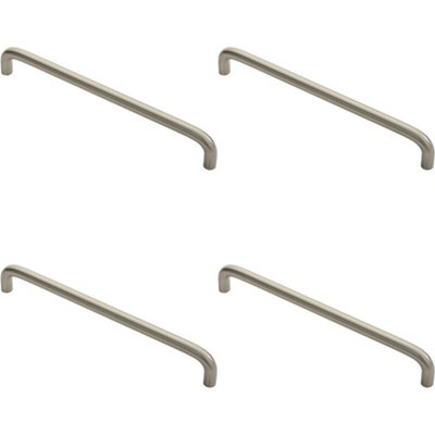 Loops 4X Round D Bar Cabinet Pull Handle 202 X 10mm 192mm Fixing Centres Satin Nickel from B&Q
