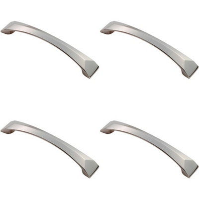 Loops 4X Chiselled Cabinet Pull Handle 128mm Fixing Centres 145 X 25mm Satin Nickel from B&Q