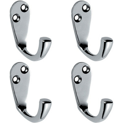 4X Victorian One Piece Single Bathroom Robe Hook 40mm Projection Polished Chrome from B&Q