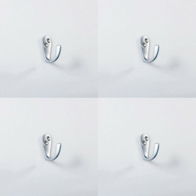  - 4X Victorian One Piece Single Bathroom Robe Hook 40mm Projection Satin Chrome