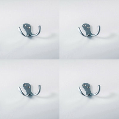 Loops 4X Victorian One Piece Double Bathroom Robe Hook 26Mm Projection Satin Chrome - Image 3