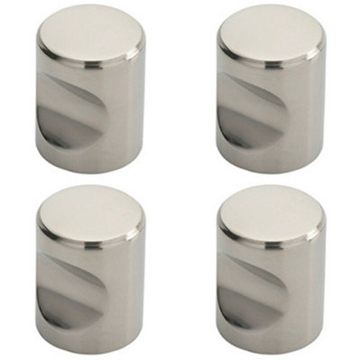 Loops 4X Cylindrical Cupboard Door Knob 20Mm Diameter Polished Stainless Steel Handle