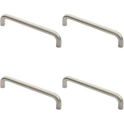 Loops 4X Round D Bar Pull Handle 22mm Dia 300mm Fixing Centres Satin Stainless Steel