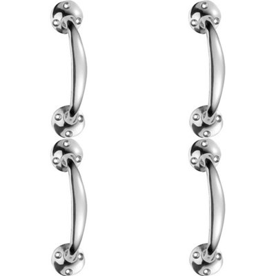 Loops 4X Victorian Bow Shaped Pull Handle 152mm Length 32mm Proj Polished Chrome from B&Q