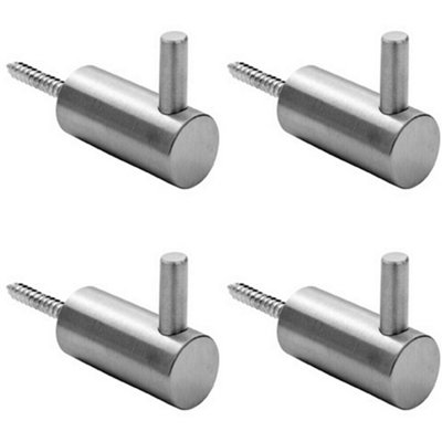 4X Coat Hook With Concealed Fixing 35mm Projection Satin Stainless Steel