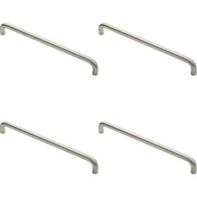 Loops 4X Round D Bar Pull Handle 22mm Dia 450mm Fixing Centres Satin Stainless Steel