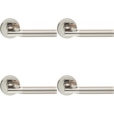 4X Pair Sectional Round Bar With Mitred Corner Concealed Fix Dual Nickel from B&Q