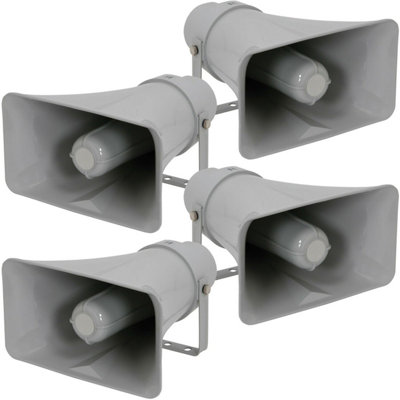 Loops 4X Active Cctv Horn Speaker 12Vdc 25W Dvr Ip Camera Ip66 Outdoor Weatherproof from B&Q