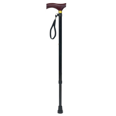 Loops Multicolor Extending Walking Stick With Ergonomic Wooden Handle - 10 Height Settings - Image 3
